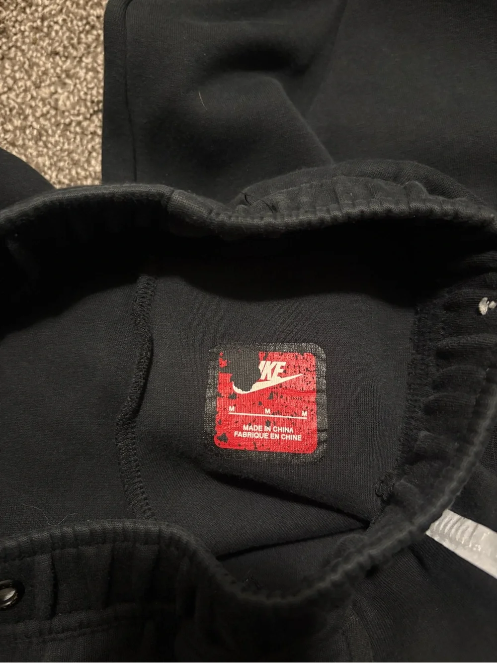 Nike Black Kids Joggers with White Side Stripe